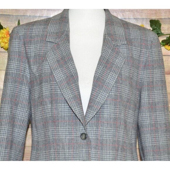 Vintage Pendleton Career Plaid 100% Virgin Wool Blazer Jacket Size 10 Academia - Picture 2 of 10